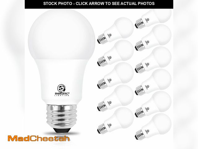 Lot 74-14146982 - Energetic 12-Pack A19 LED Bulb 100W Cool White 4000K Dimmable Light Bulbs, 13.5W 1600lm CRI80+, 1500...