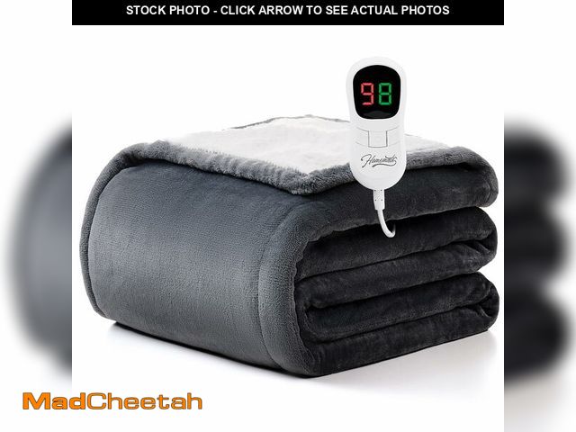 Lot 74-12701735 - Homemate Heated Blanket Electric Throw - 50"x60" Heating Blanket Throw 1/2/4/6/8 Hours Auto-Off 10 H...