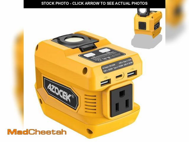 Lot 74-14423650 - Azocek 220W Power Inverter Compatible with Dewalt 20V Battery(Battery not Included), DC 20V to AC 11...