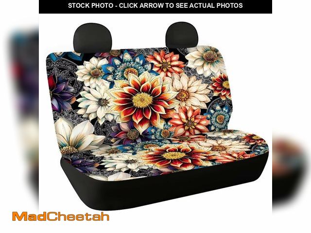 Lot 74-14153824 - TOADDMOS Decorative Car Seat Covers for Backseat Boho Mandala Floral Blossom Split Rear Backrest Sea...