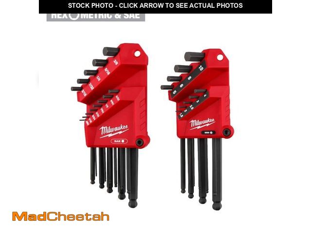 Lot 74-12796612 - Milwaukee Ball End SAE/Metric L- Key Set (22-Piece) - UNUSED