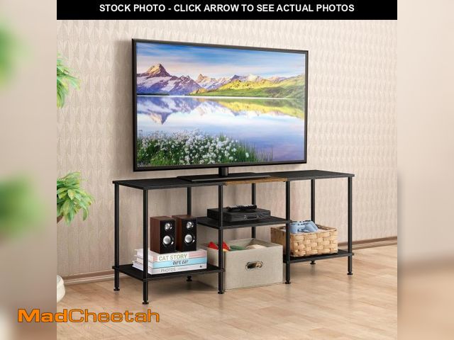 Lot 74-12047219 - 50 Inch TV Stands for Living Room Black Entertainment Center with Storage for 50 43 40 32 Inch TV Co...