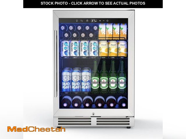 Lot 74-14560795 - Nipus 23.4 in. Single Zone 220 Plus Cans Beverage Cooler Built-in Refrigerator with 2-Door Handles i...