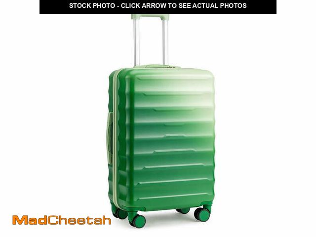 Lot 74-14608101 - Zimtown 24" Luggage with Hardside Spinner Wheels, Checked-Medium TSA Look Suitcase, Green Gradient -...