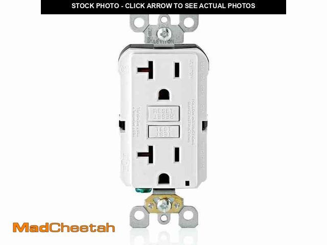 Lot 74-12871124 - Leviton 20 Amp 125-Volt Duplex Self-Test Slim GFCI Outlet, White (4-Pack) GFNT2-4W - UNUSED