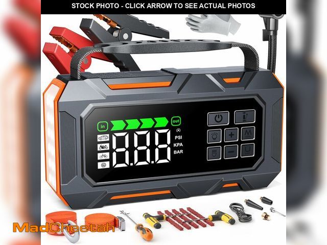 Lot 74-13629034 - Portable Jump Starter with Air Compressor 8000A 160PSI, 16-in-1 Car Battery Jump Starter with Emerge...