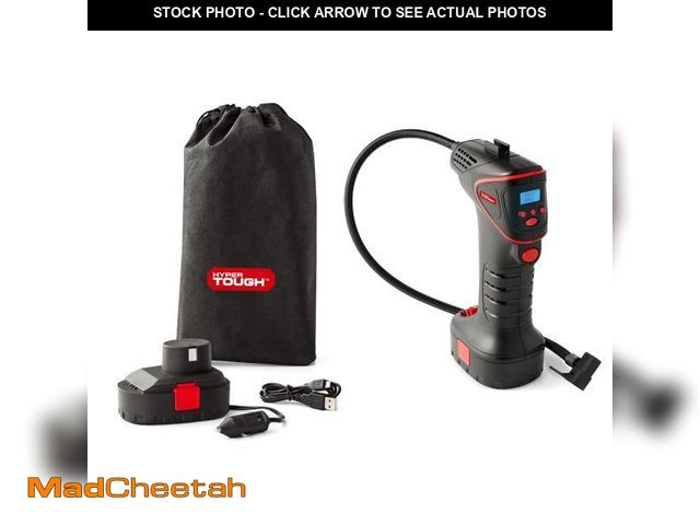 Lot 74-12525661 - Hyper Tough DC 12V Cordless Portable Pistol Tire Inflator with Pre-set Digital Gauge-100psi - UNUSED