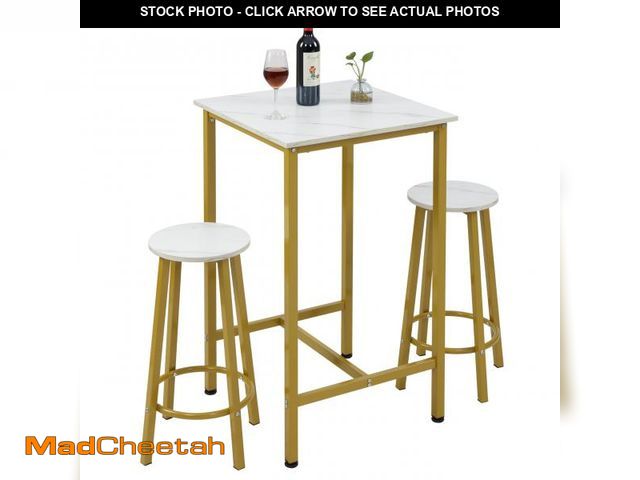 Lot 74-12539021 - Finnhomy Bar Table Set, 23.6" Pub Table High Top Table, Square Bar Height Table, Bar Table with Stoo...