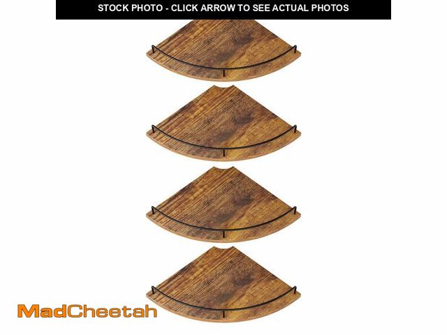Lot 74-14047808 - FNBAR Corner Shelf Wall Mount, Floating Corner Shelves, Set of 4 Corner Wall Shelf Organizer,Rustic ...