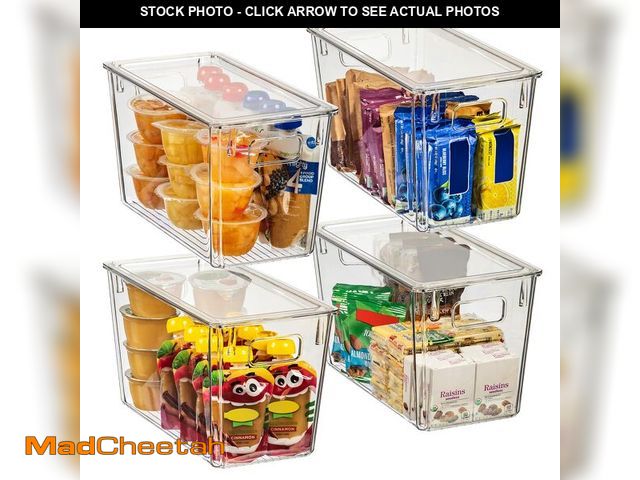 Lot 74-14146021 - ClearSpace Modern Plastic Storage Bins with Lids Ã¢â¬â Perfect Kitchen Organization or Pantry Fri...
