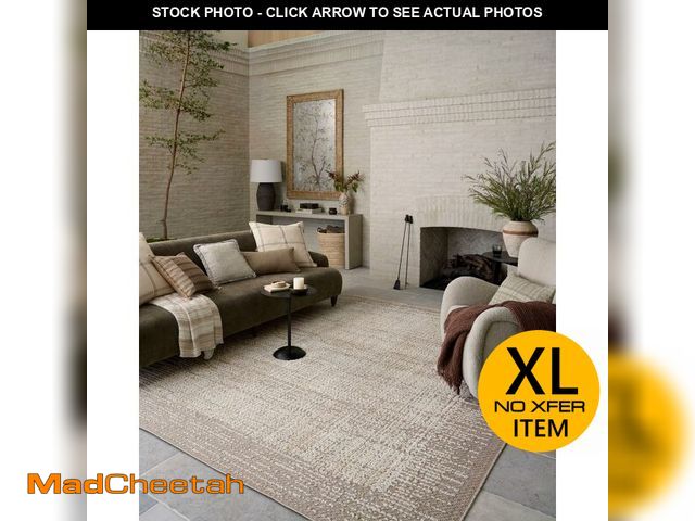 Lot 74-13647629 - Loloi Amber Lewis Bexley Collection BEX-06 Natural/Taupe 6'-6" x 9'-3" Area Rug Neutral, Textured, L...