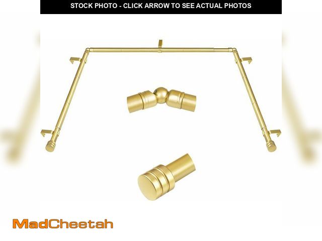 Lot 74-13709222 - Bay Window Curtain Rods, HOTOZON 7/8 Inch Curtain Rods for Bay Windows 48-84 Inch(Center Rod), 32-58...