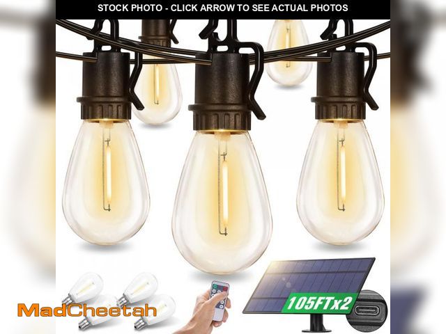 Lot 74-12443098 - TDLOL 210FT Solar String Lights for Outside, Solar Lights Outdoor Waterproof with Remote Control USB...