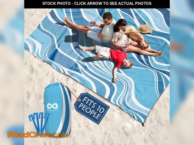 Lot 74-12326052 - Everlasting Comfort Extra Large Beach Blanket Waterproof &amp; Sandproof - 128" x 108"/10.7ft x 9ft ...