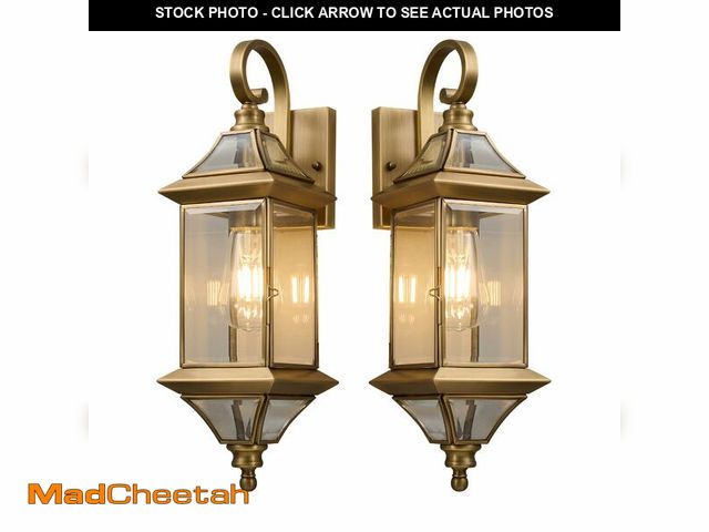 Lot 74-14334961 - Hemali Brass Outdoor Wall Light Fixtures, Exterior Waterproof Lanterns, Bronze Porch Wall-Mounted Li...