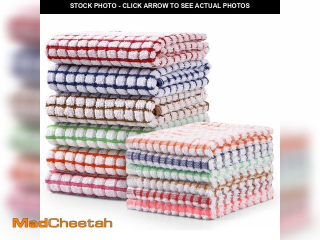 Lot 74-14206161 - AOTBAT Kitchen Towels and Dishcloths Set, 16 x 25 12 12, Set of Bulk Cotton Dish for Washing Dishes ...