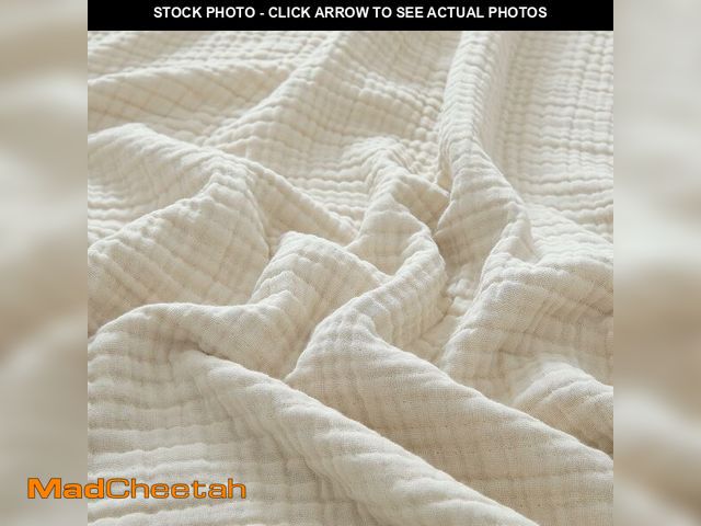 Lot 74-14063409 - PHF 100% Cotton Muslin Throw Blanket 50" x 60", 4-Layer Lightweight and Breathable Blanket, Luxuriou...
