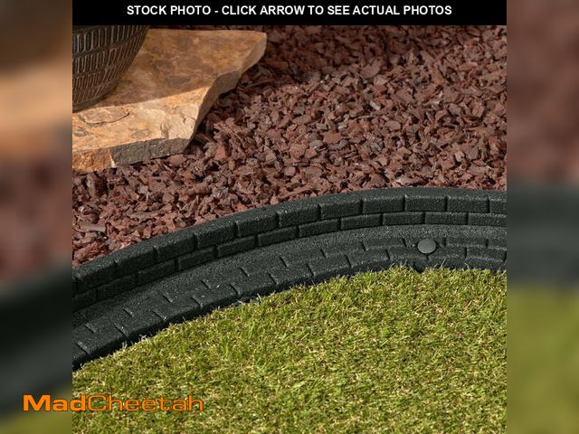 Lot 74-14287675 - GroundSmart Brickface Landscape Edging, 4' Gray Rubber Garden Edging Border, 6 Pack - UNUSED