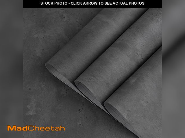 Lot 74-7086513 - TOTIO Dark Gray Contact Paper Thick Matte Grey Concrete Cement Texture Wallpaper Peel Stick Countert...