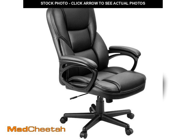 Lot 74-13770564 - LACOO Big and Tall Black Leather High Back Executive Chair with Swivel Seat - UNUSED