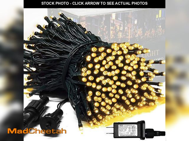 Lot 74-14060868 - JMEXSUSS 250 LED Warm White Christmas Lights Outdoor Waterproof - 91.5ft Twinkle String Lights Indoo...