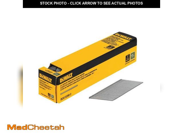 Lot 74-13691576 - DEWALT 2 in. x 15-Gauge Bright Finish Angled Finish Nails (2500 Pieces) - UNUSED