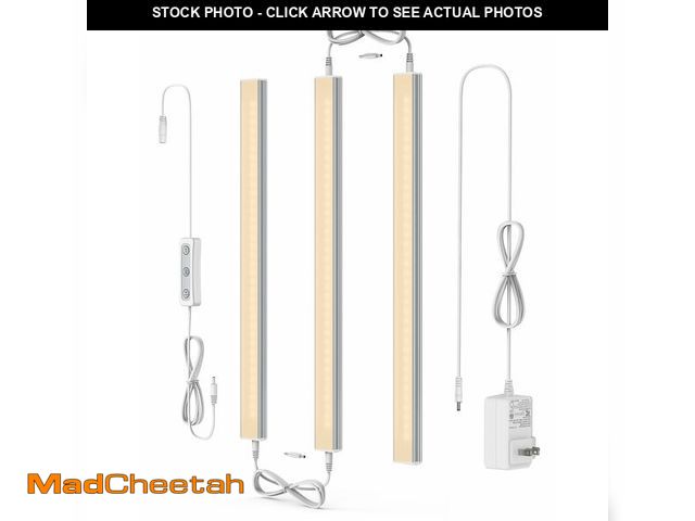 Lot 74-14144771 - ASOKO Dimmable LED Under Cabinet Lights Warm White 2700K, 3 Pcs 12" Linkable Cabinet Lighting Plug i...