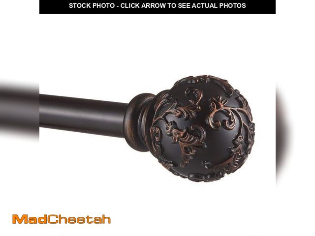 Lot 74-13772133 - EXCLUSIVE HOME Vine 66 in. - 120 in. Adjustable 1 in. Single Curtain Rod Kit in Matte Bronze with Fi...