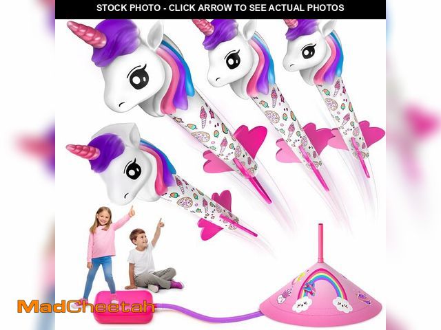 Lot 74-12698716 - beefunni Unicorn Rocket Launcher for Kids, 4 Unicorns Outdoor Toys for Girls, Christmas Easter Birth...