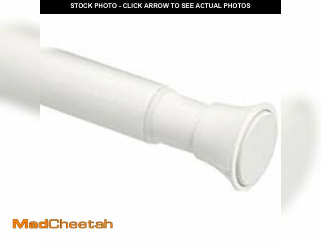 Lot 74-12664112 - Basics Tension Curtain Rod, 36-54" Adjustable Length, Classic Finial, White - USED