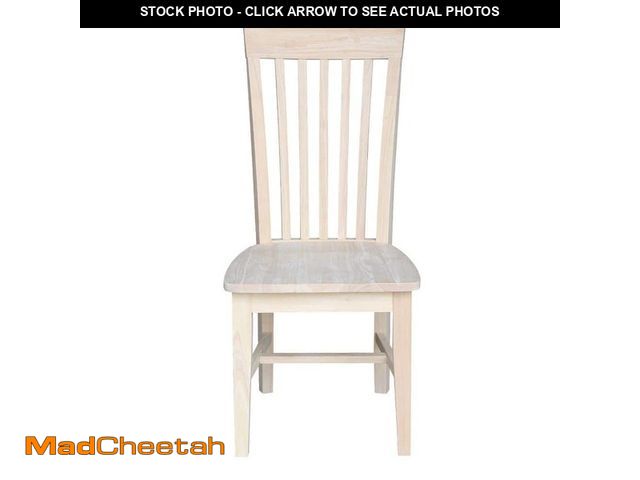 Lot 74-13866681 - International Concepts Unfinished Wood Mission Dining Chair (Set of 2) - UNUSED