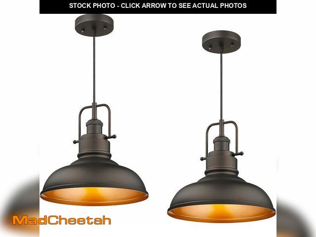 Lot 74-13583116 - Emliviar Farmhouse Metal Dome Pendant Light, 11-inch 1-Light Hanging Light for Kitchen Dining Room, ...
