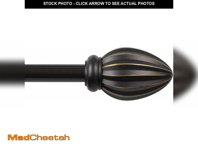 Lot 74-13041465 - Kenney KN75247 Fast Fit Easy Install Bailey Fluted End Decorative Window Curtain Rod, 66-120" Adjust...