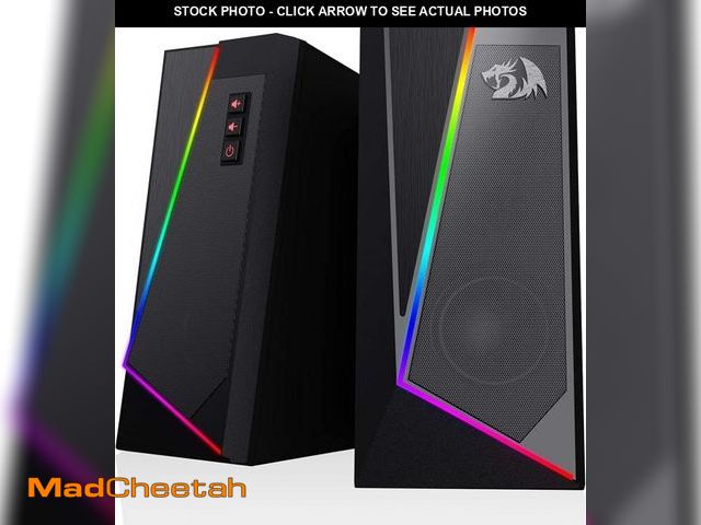 Lot 74-12120143 - Redragon GS520 RGB Desktop Speakers, 2.0 Channel PC Computer Stereo Speaker with 6 Colorful LED Mode...