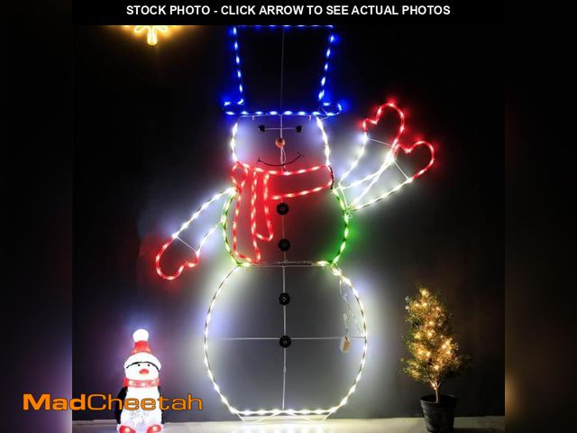 Lot 74-12043920 - Hawisphy 5FT 195 LED Christmas Snowman Light, Light up Snowman Neon Sign Animated Christmas Decorati...