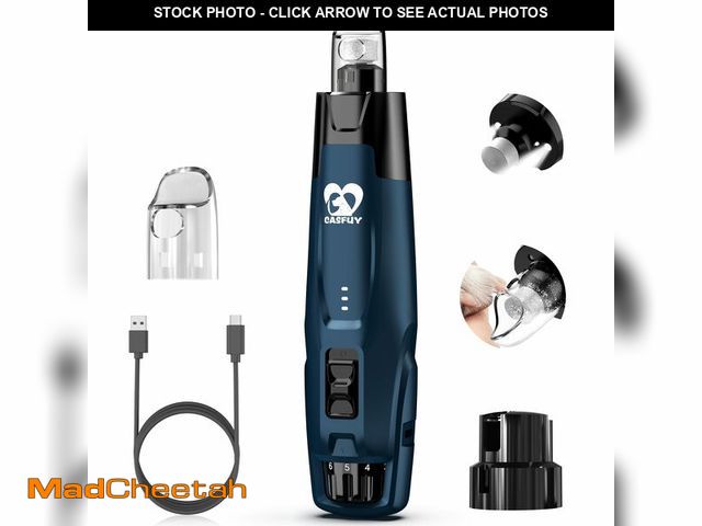 Lot 74-14145800 - Casfuy New 6-Speed Dog Nail Grinder - 50% More Power Dog Nail Trimmers with 2 LED Lights Quiet 7h Ru...