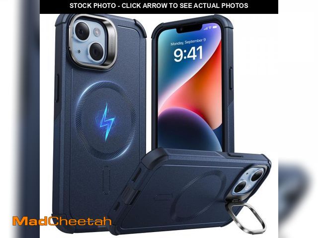 Lot 74-12435680 - ESR for iPhone 13 and iPhone 14 Case with Stand, 23 ft Military-Grade Drop Protection Heavy Duty Mag...