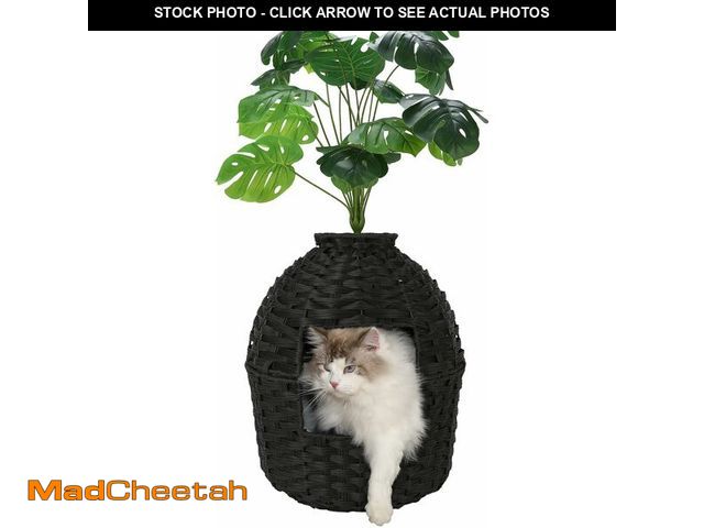 Lot 74-12864174 - Petsome Cat Litter Box Enclosure with Fake Plant, Plant Litter Box for Large Cat, Handwoven Rattan c...