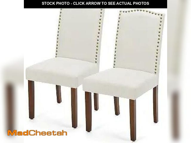 Lot 74-14349369 - DUMOS Dining Chairs Set of 2, Modern Kitchen Table Chairs with Wooden Legs and Padded Seat, Mid Cent...