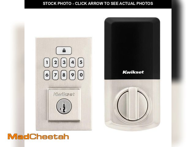 Lot 74-14246014 - Kwikset SmartCode 260 Contemporary Satin Nickel Keypad Single Cylinder Electronic Deadbolt Featuring...