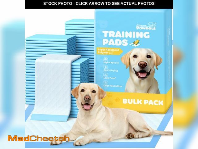 Lot 74-12716148 - Powools 100-Pack X-Large Puppy Pads - 34'' x 28'' Pee Pads for Dogs Potty Training with Leak-Proof Q...