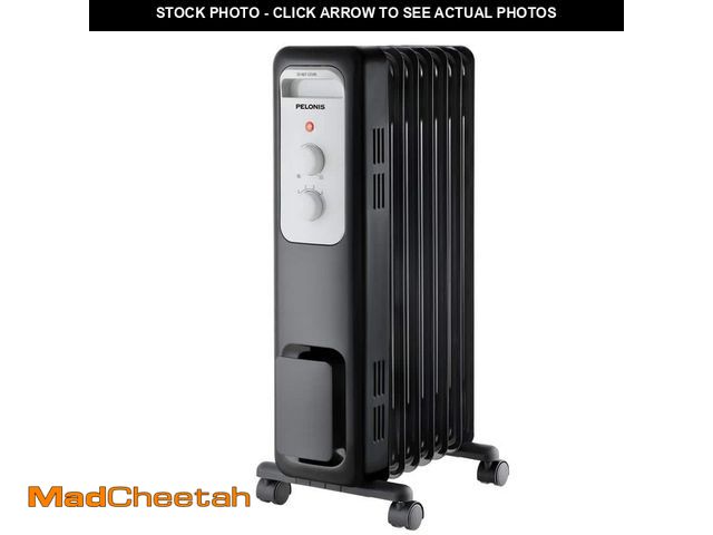 Lot 74-12775032 - Pelonis 1,500-Watt Oil-Filled Radiant Electric Space Heater with Thermostat - UNUSED