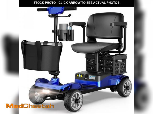 Lot 74-12515065 - (MISSING KEYS) EAGLOG Upgrade 4 Wheels Mobility Scooter with Removable Battery, Compact Heavy Duty M...