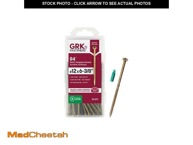 Lot 74-12516852 - GRK Fasteners #12 x 6-3/8 in. Star Drive Bugle Head R4 Multi-Purpose Wood Screw (25-Packs) - UNUSED