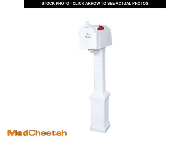 Lot 74-13692310 - Postal PRO Craftsman Mailbox and Post Kit, White - UNUSED