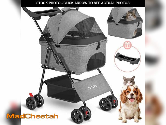 Lot 74-13815425 - Zoolike 3 in 1 Pet Stroller for Dogs and Cats,4 Wheel Foldable Stroller with Detachable Carrier&amp;...