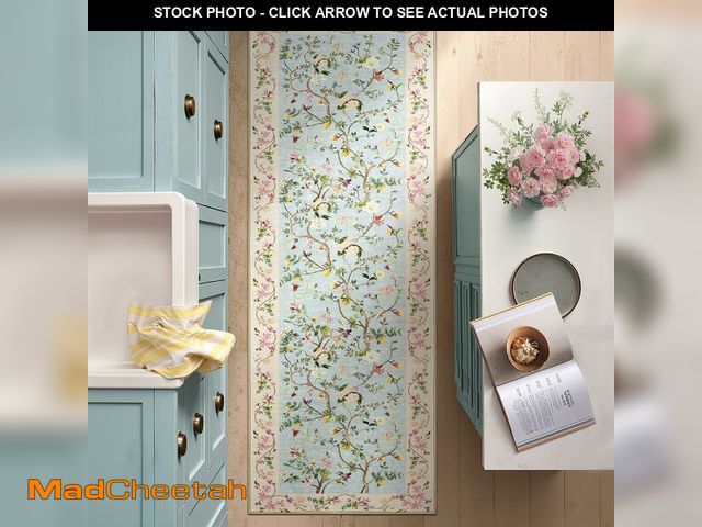 Lot 74-13544499 - jinchan Floraison Hallway Runner 2x6 Multi Floral Soft Machine Washable Rug Non Slip Low Pile Boho S...