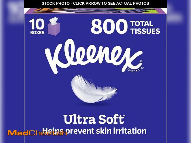 Lot 74-14348817 - Kleenex Ultra Soft Facial Tissues, 10 Cube Boxes, 80 Tissues per Box, 3-Ply, Packaging May Vary - UN...