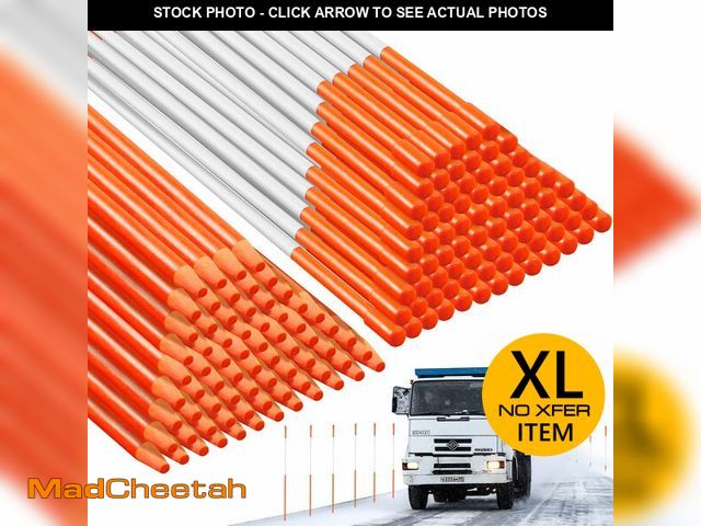 Lot 74-12657842 - Relaxweex 500 Pcs 48 Inch Driveway Marker Driveway Reflectors 1/4 Inch Dia Plow Stakes Reflective Dr...