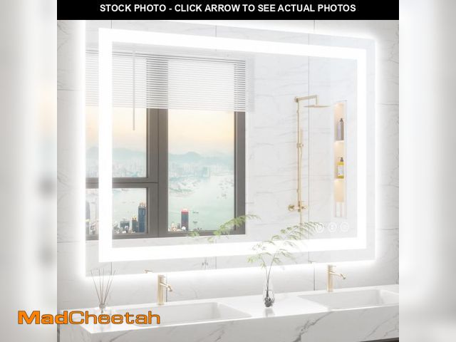 Lot 74-12516619 - *SEE DETAILS* 48X36 LED Bathroom Mirror with Lights, Anti-Fog, Backlit + Front Lit, Lighted Bathroom...